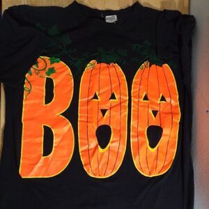 Vintage Halloween Pumpkins BOO Spell Out Oversize T-Shirt